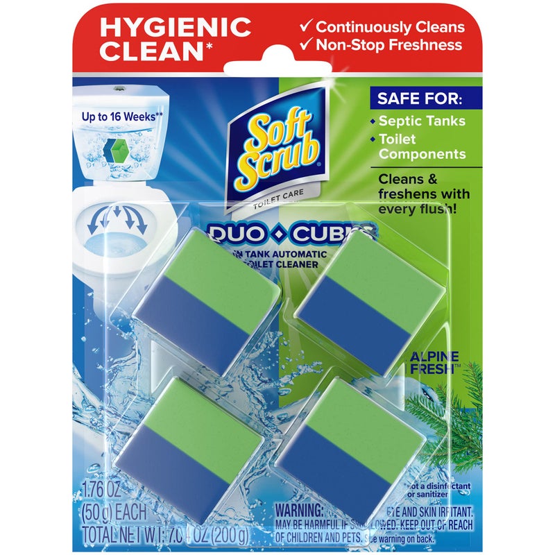 Soft Scrub in-Tank Toilet Cleaner Duo-Cubes, Alpine Fresh, 4Count - Image 1